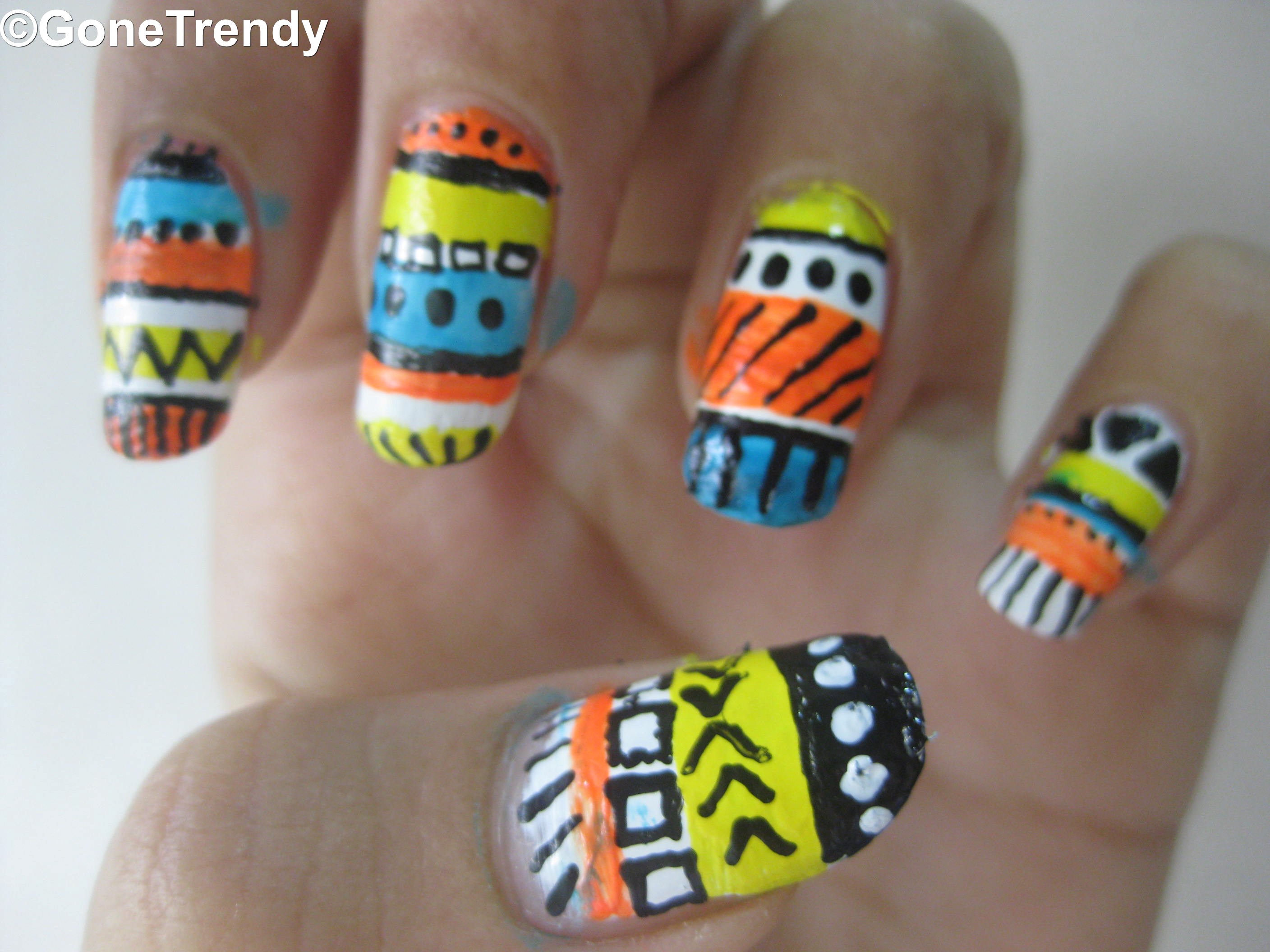 6. Tribal Print Nail Art for Long Nails - wide 9