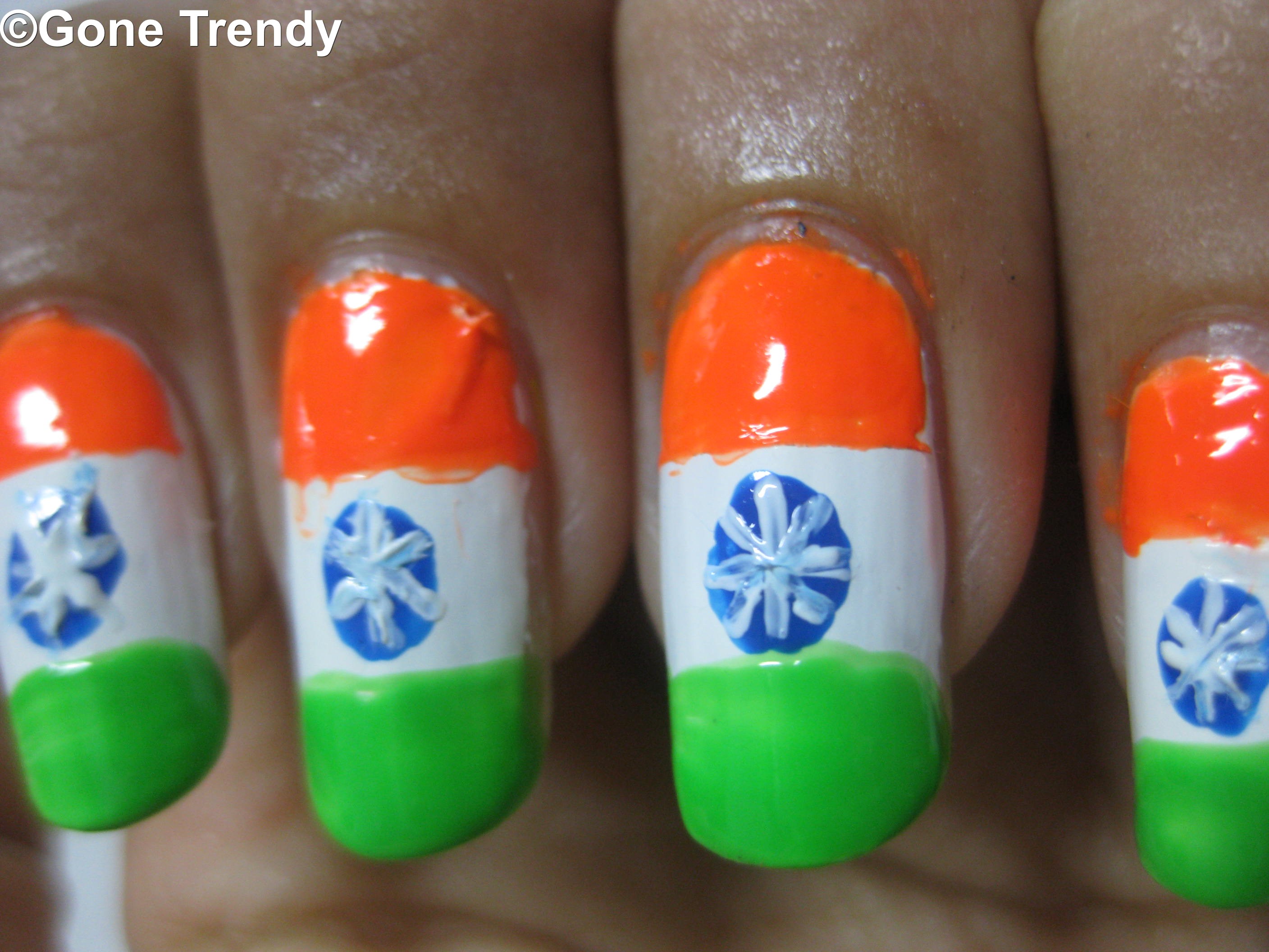 Indian Flag Nail Art! Independence Special! Photo Indian Flag Nail Art! Independence Special!