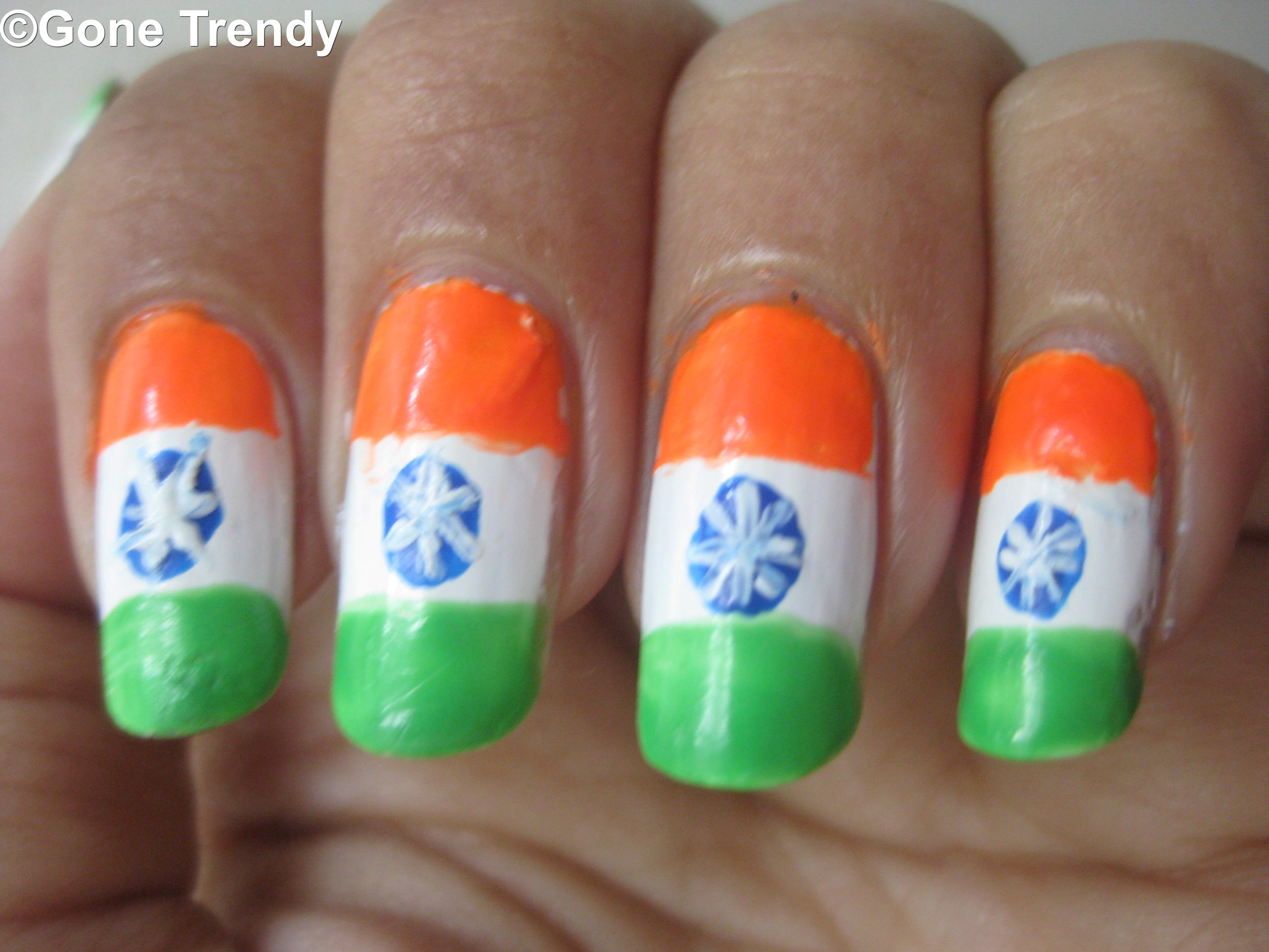 Indian Flag Nail Art! Independence Special!