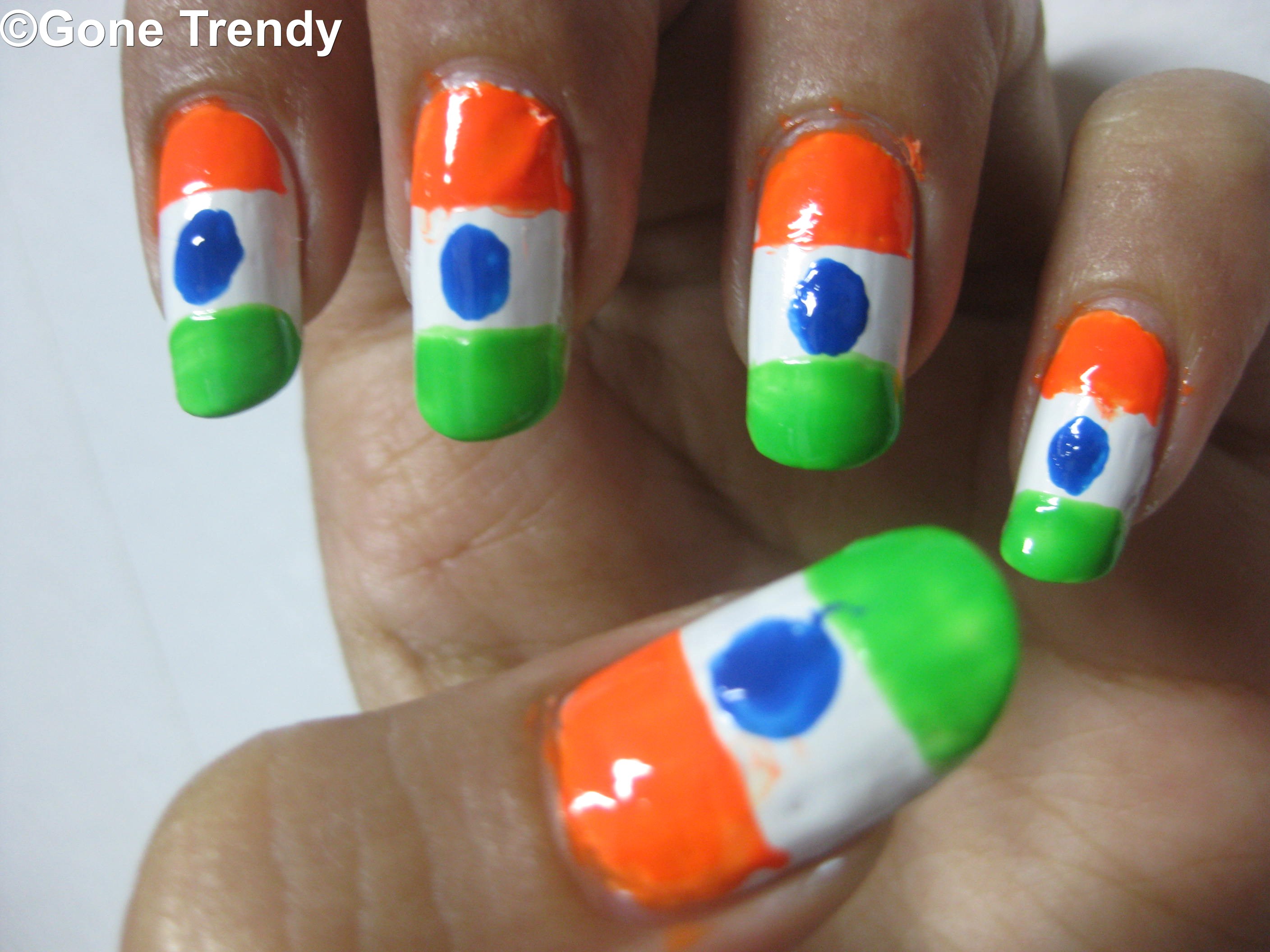 Indian Flag Nail Art! Independence Special!